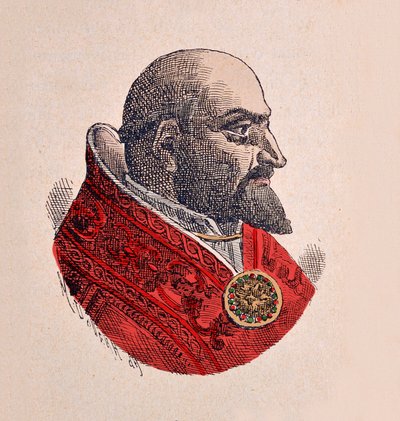 Portrait of Pope Paul V, 1898 (engraving with later colouration) by Italian School